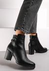 Botine negre cu toc Aranthea