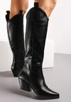 Cizme negre de cowboy peste genunchi conice Florra