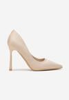Bej Clasic Tocuri Stiletto Imitatie Piele Vârf Ascuțit Vionara