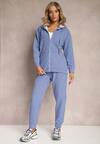 Niebieski 2-częściowy Komplet Dresowy z Bluzą i Spodniami Gravina