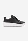 Sneakers Negri din Piele Ecologică pe Talpă Groasă cu Șiret Serizia
