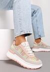 Różowe Sneakersy na Platformie Buffona