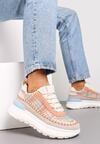 Pomarańczowe Sneakersy na Platformie Buffona
