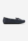 Mocasini bleumarin decorati cu curea cusuta si funda Cefiana