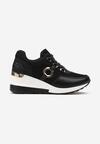 Sneakers Negri pe Platformă cu Inserții Metalice Tapa