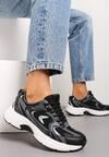 Sneakerși sport negri din imitație de piele cu barete decorative Vilirea