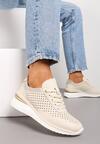 Sneakersi bej din piele naturală cu inserții decorative Molma de la Renee.com.ro