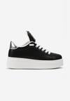 Sneakers Negri pe Platformă cu Pietre Strass pe Limbă Lată Esirel