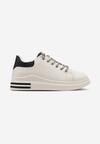 Sneakerși Alb-Negri cu Sclipici și Pietre Strass cu Șireturi Nilena