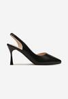 Sandale Elegante Negre Slip-on cu Toc Subțire Ottava