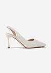 Sandale Albe Elegante Slip-on cu Toc Subțire Ottava