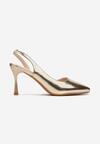 Sandale Aurii Elegante Slip-On cu Toc Subțire Ottava