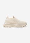 Sneakerși bej cu platformă și partea superioară elastică Alamissa