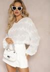 Bluză Albă cu Mânecă Largă Decorată cu Model cu Franjuri Rhianwen