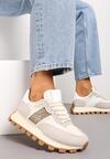 Sneakerși Bej cu Talpă Groasă și Aplicatie cu Paiete Thesalia