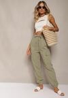 Pantaloni de trening verzi de vară din in și bumbac cu buzunare cargo Alathnil