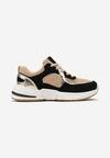 Sneakers Negru-Bej cu Șiret și Inserție Metalică Kizria