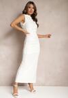 Rochie Maxi Alba cu Pliseuri Aeriessa