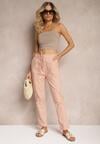 Pantaloni Roz High Waist cu Șnururi și Nasturi Arifea