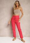Pantaloni Roșii High Waist cu Șnururi și Nasturi Arifea