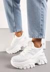 Sneakers Albi pe Platformă cu Partea Superioară cu Pietre Strass Harilena