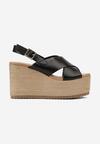 Sandale Negre pe Platformă și Toc Tip Bloc în Stil Boho Zeparine