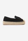 Espadrile Negre pe Platformă Împletită cu Detalii Metalice Zamielle