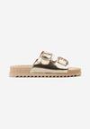 Clapete Aurii Slip-On cu Catarame Decorative pe Barete Iabeaus