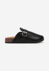 Papuci Negri Mule Stil Mocasini cu Cataramă și Talpă de Plută Dertaria