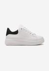 Sneakers Alb-Negru pe Platformă cu Strasuri și Sclipici la Spate Asisia