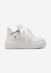 Sneakers Albi pe Platformă Joasă cu Șireturi Late model Vidira