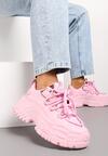 Sneakers Roz Lasandre cu Platforma Joasa si Sireturi Groase