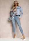 Jasnoniebieskie Jeansy Modelujące Push Up Ozdobione Przedarciami Qandara