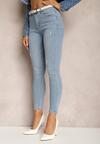 Blugi Albastru Deschis Skinny Cu Stresări Arlogia