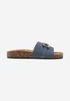 Bleumarin Papuci din Plută cu Aplicație Metalică în stil Mocasini Xuria