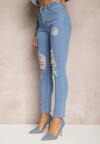 Blugi Skinny Push-Up cu Spălări în Față și Fermoar Randda