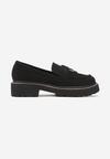 Mocasini Negri Slip-On Platforma cu Pietre Almara