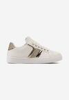 Sneakers Casual Alb-Aurii cu Sclipici și Decorațiuni Metalice Tidalis
