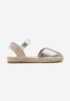 Espadrile Argintii cu Călcâiul Deschis Ornamente Împletite Nrtemisia