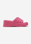 Fucsia Papuci de plajă cu platformă Relif