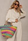 Geantă Violet-Galben Împletită cu Șnur Decorată cu Mărgele din Lemn Anroma