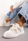 Sneakers bej cu imprimeu panda și șireturi late Wannia