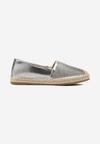 Espadrile Argintii Plate cu Impletitura si Pietre Strass Dadessa