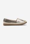 Espadrile Aurii Plate cu Impletitura Kalendia
