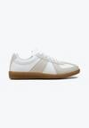 Sneakers Teniși bej-albi cu cusături decorative Sumina