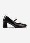 Botine Negre Lacate cu Toc Înalt și Barete Subțiri Decorative Noobeta