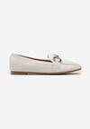 Mocasini Albi Eleganti în Stil Loafers cu Cataramă Tykonia