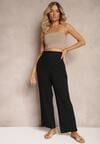 Pantaloni negri cu dungi High Waist Sallamia
