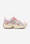 Sneakers Bej-Roz cu Inserții din Plasă și Platformă Incași