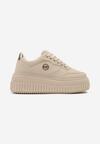 Sneakers bej deschis pe platformă înaltă imprimată Zair